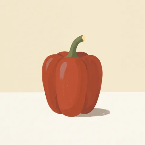 Gouache av en paprika